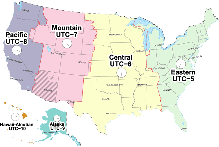 World Time Zones Map