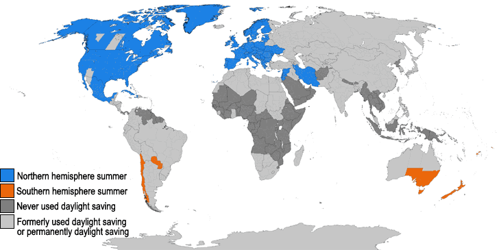 World Time Zones Map